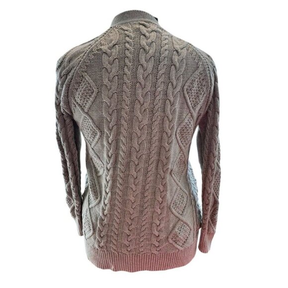 Aritzia Wilfred XS Cable Knit Cardigan Button Front Pockets Long Sleeve Sweater - Picture 5 of 8